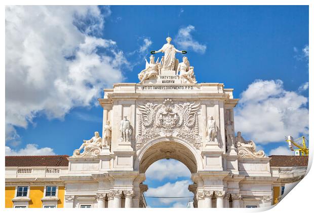 Famous Commerce Plaza (Praca do Comercio) in Lisbon facing Tagus Print by Elijah Lovkoff