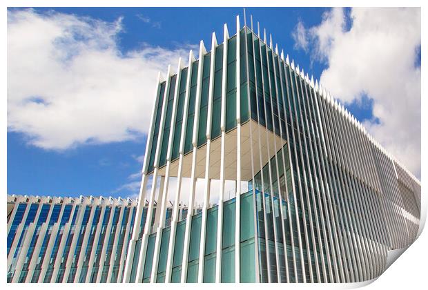 Modern architecture of Lisbon, EDP, Portugal Energy Building Print by Elijah Lovkoff