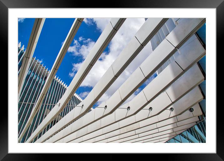 Modern architecture of Lisbon, EDP, Portugal Energy Building Framed Mounted Print by Elijah Lovkoff