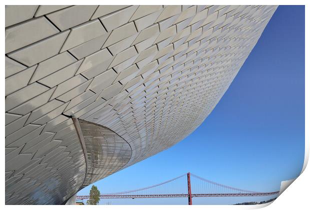 Lisbon, Portugal, Landmark suspension 25 of April bridge Print by Elijah Lovkoff