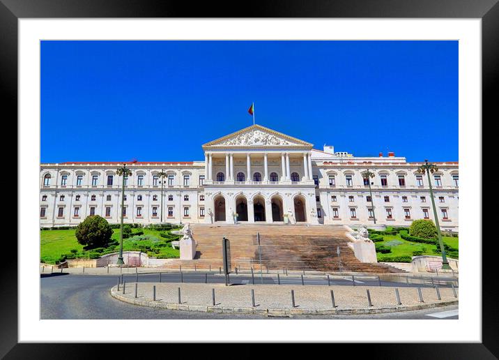 Parliament building, Assembly of the Republic, Lisbon, Portugal Framed Mounted Print by Elijah Lovkoff