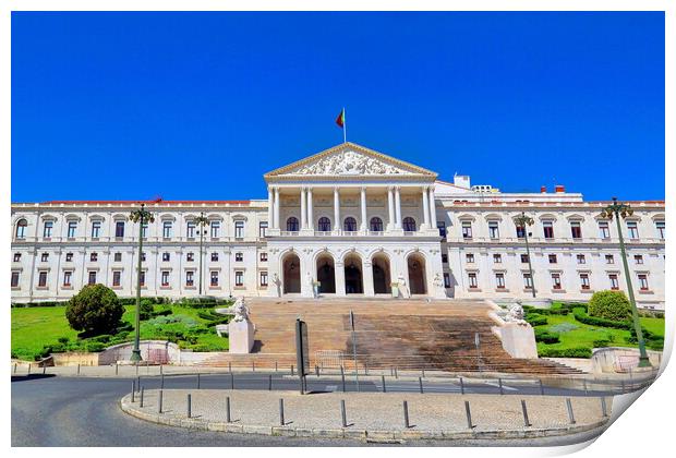 Parliament building, Assembly of the Republic, Lisbon, Portugal Print by Elijah Lovkoff