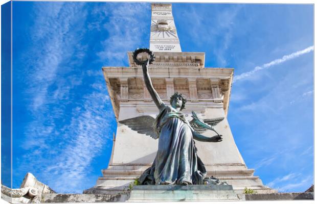 Lisbon, Independence square, Lisbon (Praca de Restauradores)  Canvas Print by Elijah Lovkoff