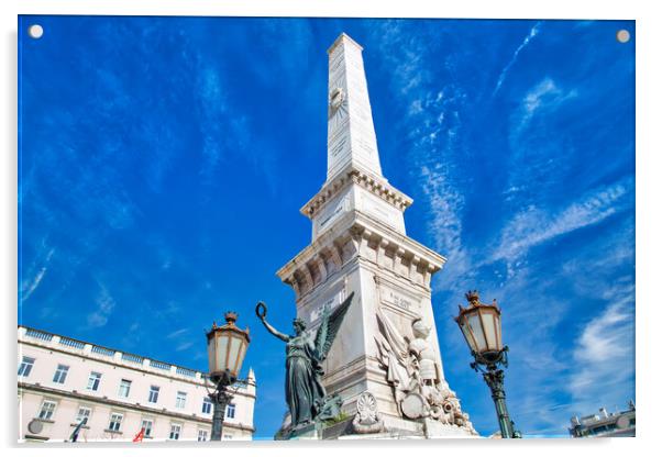 Lisbon, Independence square, Lisbon (Praca de Restauradores)  Acrylic by Elijah Lovkoff