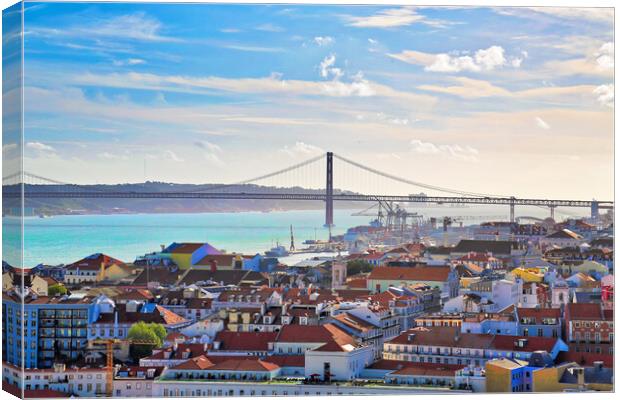 Scenic panoramic views of Lisbon from Saint George Castle (Sao Jorge) lookout Canvas Print by Elijah Lovkoff