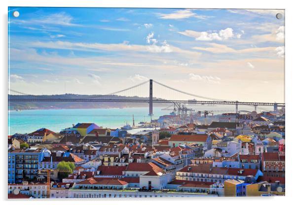 Scenic panoramic views of Lisbon from Saint George Castle (Sao Jorge) lookout Acrylic by Elijah Lovkoff