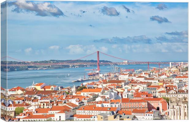 Scenic panoramic views of Lisbon from Saint George Castle (Sao Jorge) lookout Canvas Print by Elijah Lovkoff