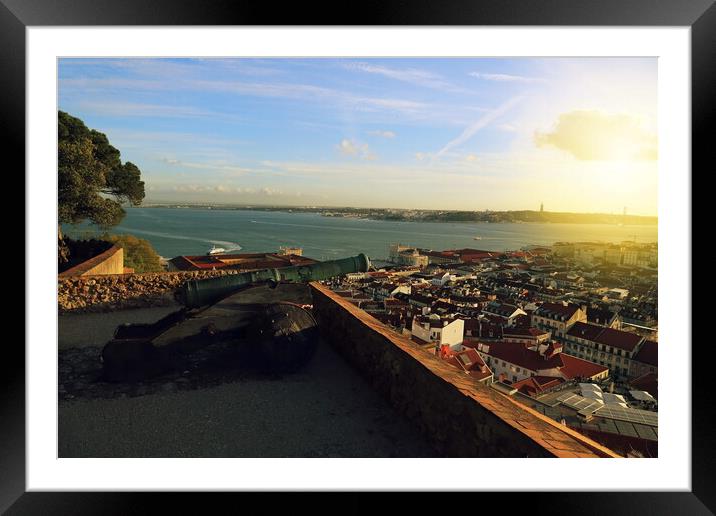 Lisbon, Saint George Castle (Sao Jorge) lookout Framed Mounted Print by Elijah Lovkoff