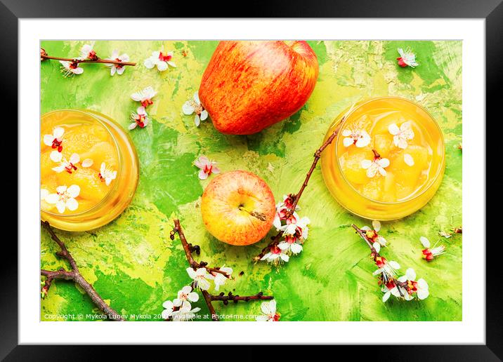 Bowl of apple jam,top view Framed Mounted Print by Mykola Lunov Mykola