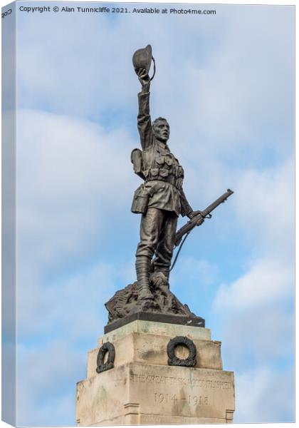 remembrance statue Canvas Print by Alan Tunnicliffe