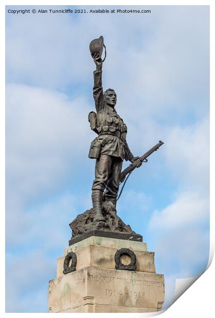 remembrance statue Print by Alan Tunnicliffe