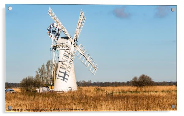 Thurne Mill, Norfolk Acrylic by Chris Yaxley