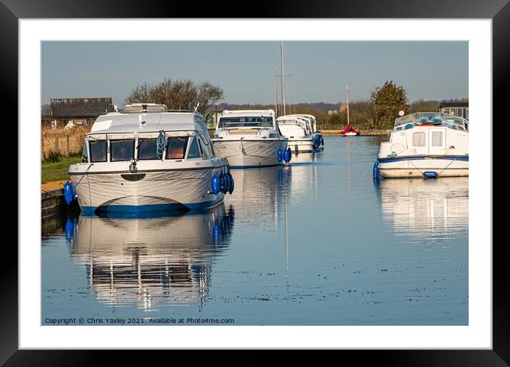 Early morning in Thurne Dyke, Norfolk Broads Framed Mounted Print by Chris Yaxley