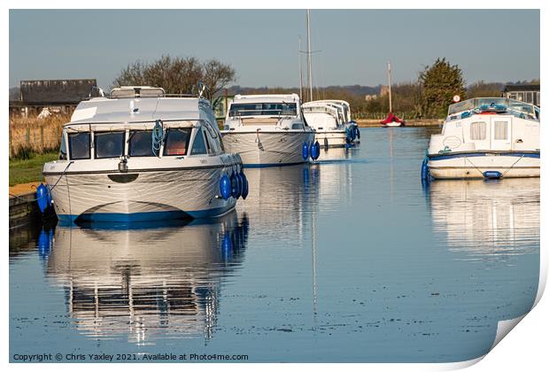 Early morning in Thurne Dyke, Norfolk Broads Print by Chris Yaxley