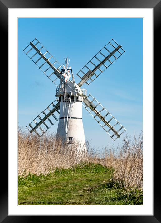 Thurne Mill, Norfolk Broads Framed Mounted Print by Chris Yaxley