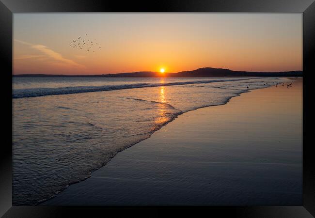 Aberavon beach sunset Framed Print by Leighton Collins