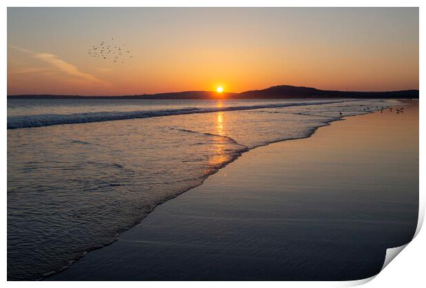 Aberavon beach sunset Print by Leighton Collins