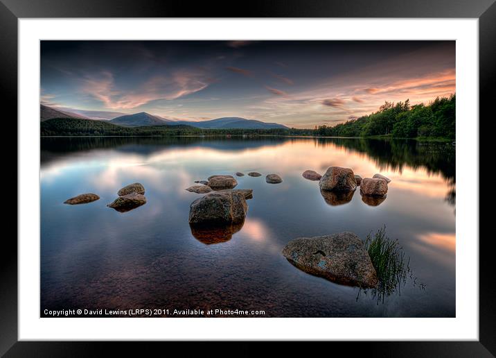 Loch Morlich - Sunset Framed Mounted Print by David Lewins (LRPS)