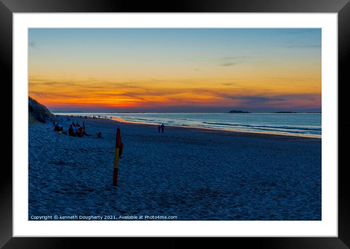 Sunset at the beach Framed Mounted Print by kenneth Dougherty