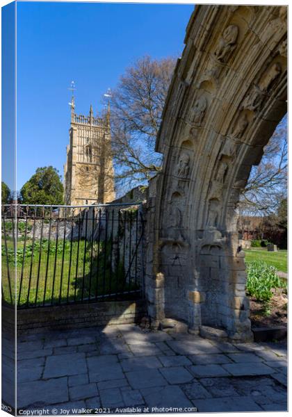 Stone archway, Abbey gardens, Evesham, Worcestershire, England,  Canvas Print by Joy Walker