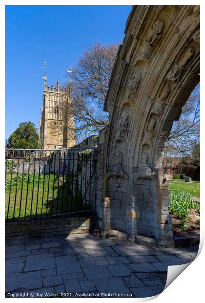 Stone archway, Abbey gardens, Evesham, Worcestershire, England,  Print by Joy Walker