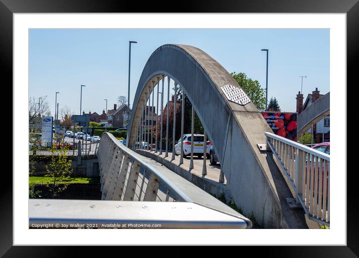 A modern steel road bridge over the river Aon Framed Mounted Print by Joy Walker