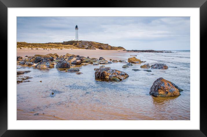 Covesea Lighthouse at Lossiemouth Framed Mounted Print by John Frid