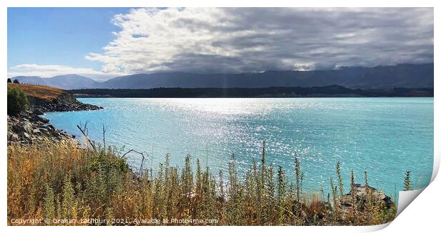 Lake Pukaki, New Zealand Print by Graham Lathbury