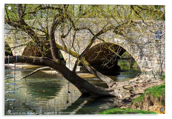 Ancient bridge with three arches Acrylic by Joy Walker