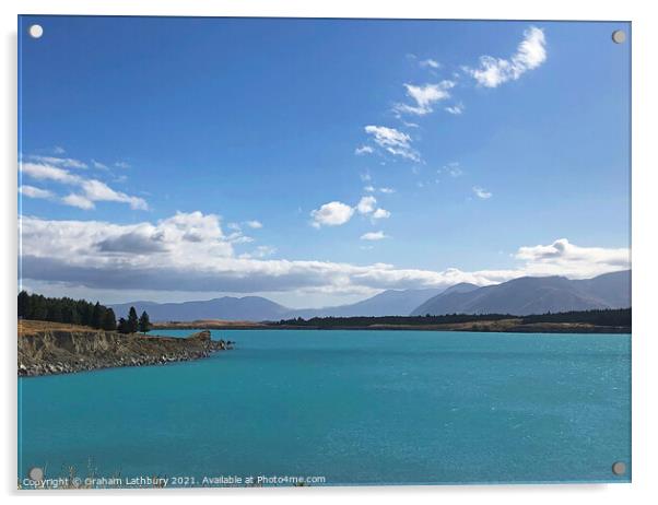 Lake Pukaki, New Zealand Acrylic by Graham Lathbury