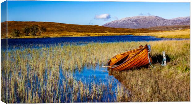 Loch Awe Rowing Boat Canvas Print by John Frid