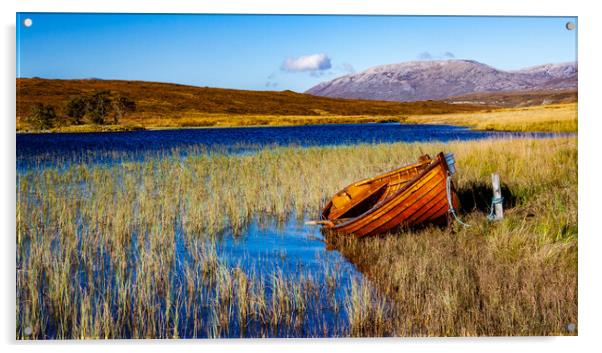Loch Awe Rowing Boat Acrylic by John Frid