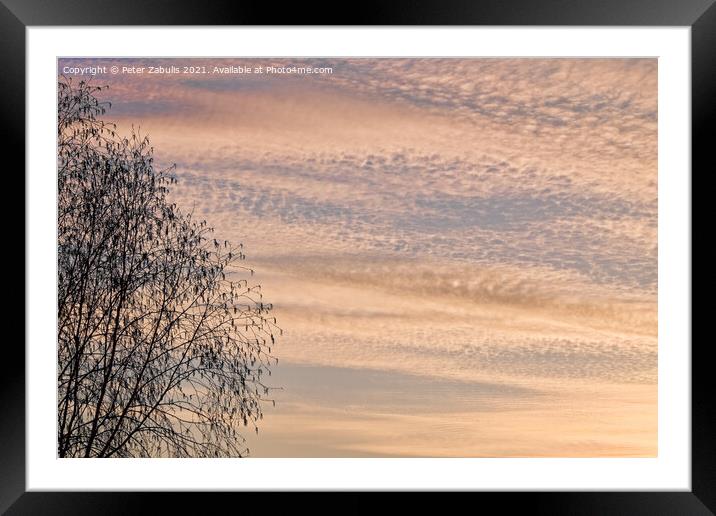 An Evening Sky Framed Mounted Print by Peter Zabulis