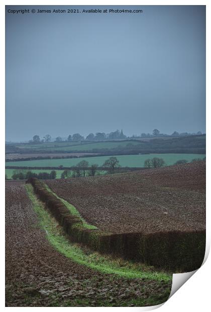 Misty Damp View of Rutland Print by James Aston
