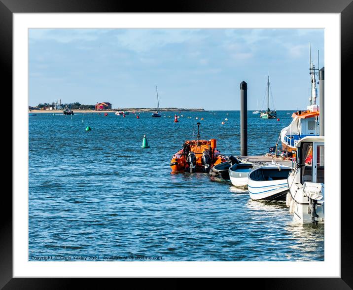 Wells estuary to the North Sea Framed Mounted Print by Chris Yaxley