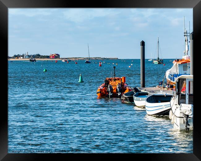 Wells estuary to the North Sea Framed Print by Chris Yaxley