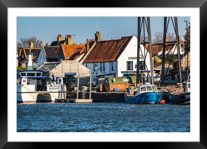 Wells Quayside, North Norfolk Framed Mounted Print by Chris Yaxley