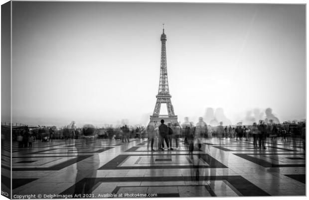Eiffel tower, Paris. Esplanade du Trocadero Canvas Print by Delphimages Art