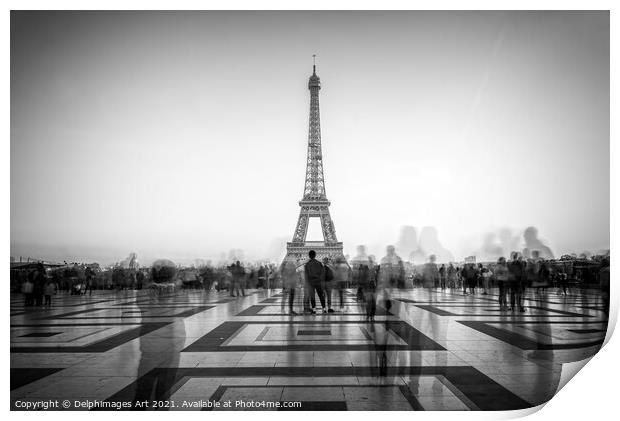 Eiffel tower, Paris. Esplanade du Trocadero Print by Delphimages Art