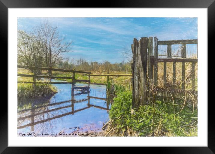 A Watering Place On The Pang Framed Mounted Print by Ian Lewis