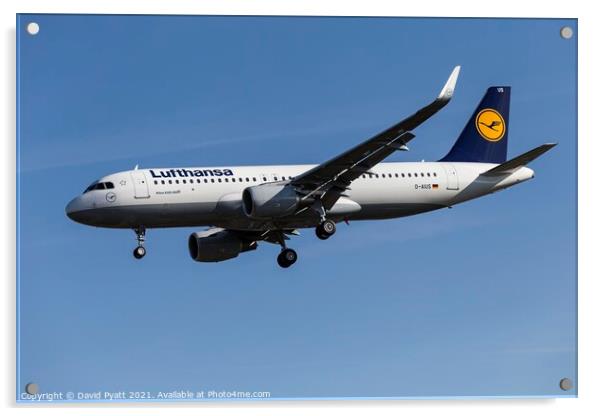 Lufthansa Airbus A320-214             Acrylic by David Pyatt
