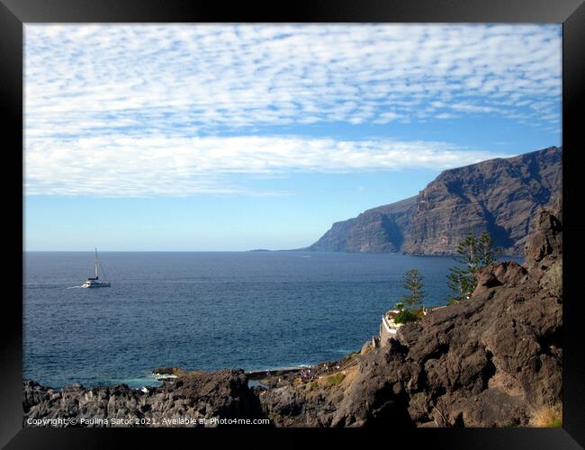 The cliffs at Los Gigantes. Tenerife, Spain Framed Print by Paulina Sator