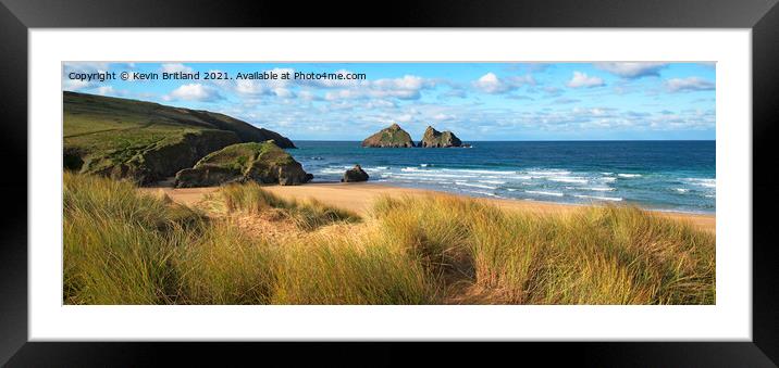 holywell bay cornwall Framed Mounted Print by Kevin Britland