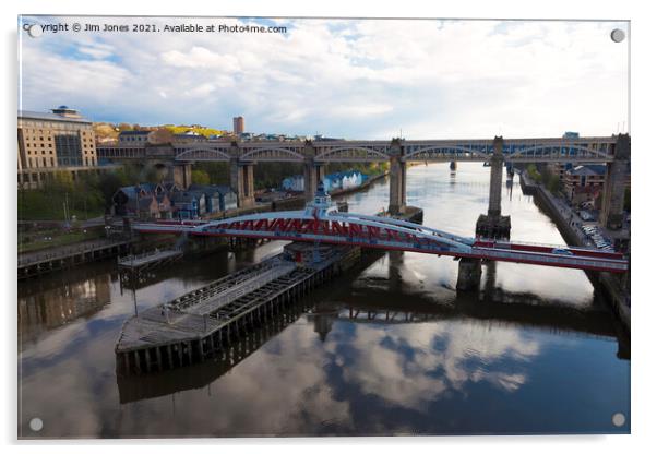 Bridges on the River Tyne Acrylic by Jim Jones