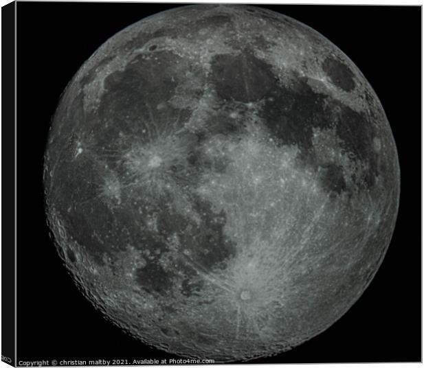 The moon Canvas Print by christian maltby