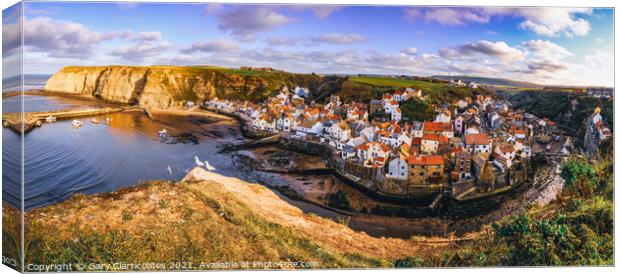 Staithes in Afternoon Light Canvas Print by Gary Clarricoates