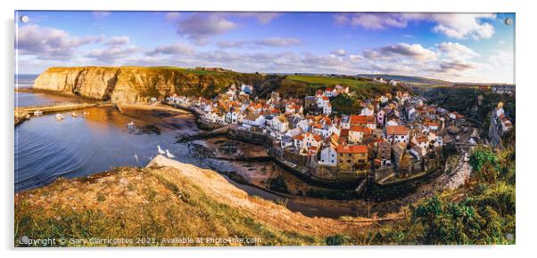 Staithes in Afternoon Light Acrylic by Gary Clarricoates