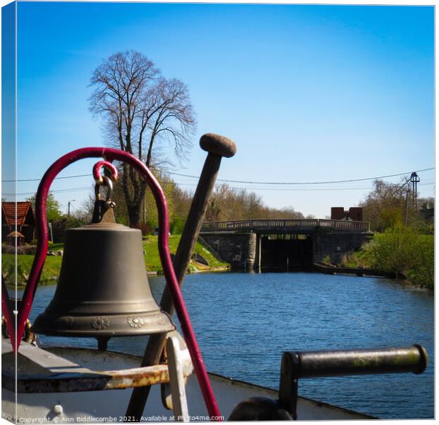 Waiting for a lock at Frise Canvas Print by Ann Biddlecombe