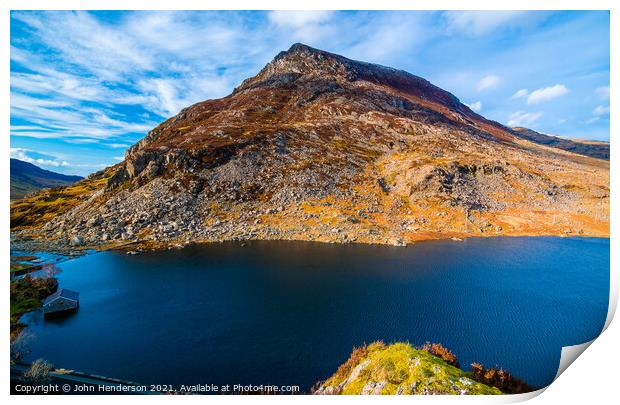 Llyn Ogwen Pen yr Ole wen Print by John Henderson