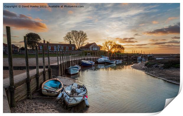 Blakeney Quay Sunset North Norfolk Print by David Powley
